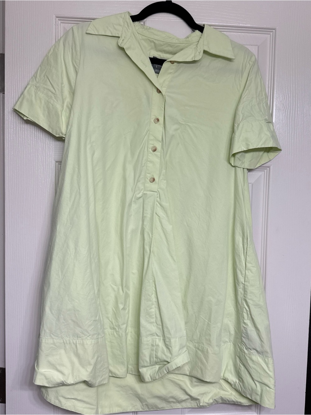 Anthropologie Light Lime Green Button-Front Polo Dress